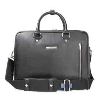 Black Grained Leather Travel Bag | TJ COLLECTION